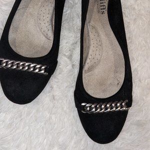 Cliffs by White Mountain Dress Flats with Metal Chain Detail
